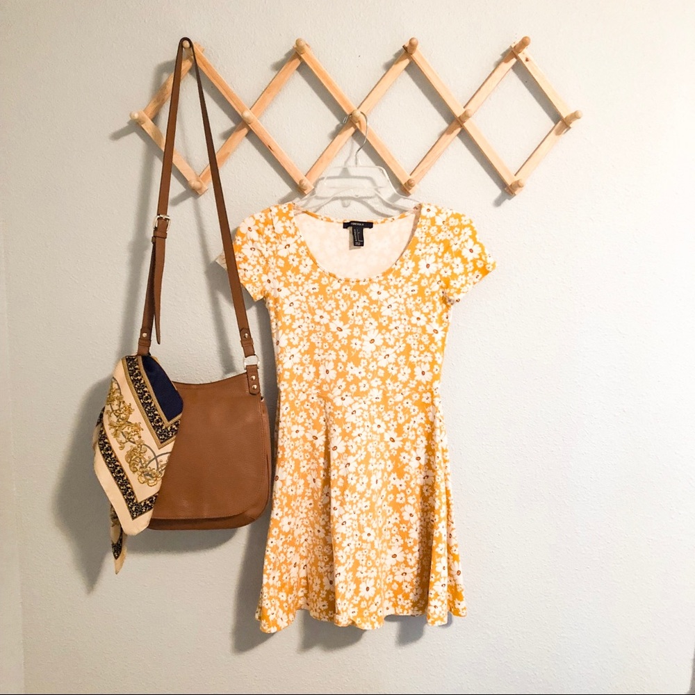 Mustard yellow sundress with flowers